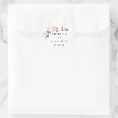 Blush Pink Gold en White Magnolia Floral Wedding Hart Sticker (Tas)