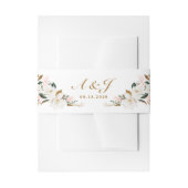 Blush Pink Gold en White Magnolia Floral Wedding Uitnodigingen Wikkel (Voorkant Voorbeeld)