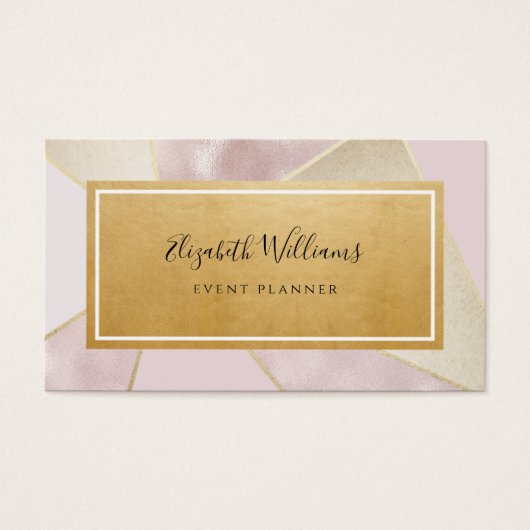 Blush Pink Gold Event Planner Visitekaartje (Voorkant)