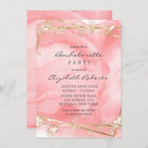 Blush Pink Gold Fairytale Bachelorette Party Uitno Kaart