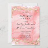 Blush Pink Gold Fairytale Engagement Party Kaart (Voorkant)