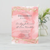 Blush Pink Gold Fairytale Engagement Party Kaart (Staand voorkant)