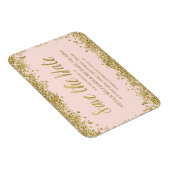 Blush Pink Gold Faux Glitter Save the Date Magneet (Rechterzijde)
