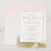 Blush Pink Gold Faux Glitter Sparkle Kaart (Voorkant / Achterkant)