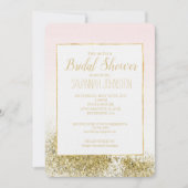 Blush Pink Gold Faux Glitter Sparkle Kaart (Voorkant)