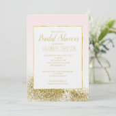 Blush Pink Gold Faux Glitter Sparkle Kaart (Staand voorkant)