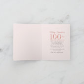 Blush Pink Gold Floral 100e verjaardag (Binnen)