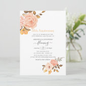 Blush Pink & Gold Floral 50th Wedding Jubileum Kaart (Staand voorkant)