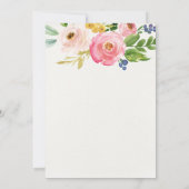 Blush Pink Gold Floral Baby Girl Eerste verjaardag Kaart (Achterkant)