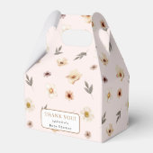 Blush Pink Gold Floral Baby shower Bedankdoosjes (Voorkant Zijde)