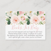 Blush Pink & Gold Floral Baby shower Book Request Informatiekaartje (Voorkant)