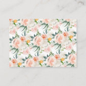 Blush Pink Gold Floral Baby shower Diaper Raffle Informatiekaartje (Achterkant)