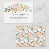 Blush Pink Gold Floral Baby shower Diaper Raffle Informatiekaartje (Voorkant / Achterkant)