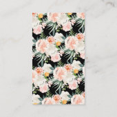 Blush Pink Gold Floral Baby shower Diaper Raffle Informatiekaartje (Achterkant)