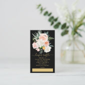 Blush Pink Gold Floral Baby shower Diaper Raffle Informatiekaartje (Staand voorkant)