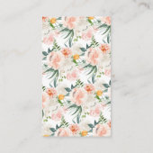 Blush Pink Gold Floral Baby shower Diaper Raffle Informatiekaartje (Achterkant)