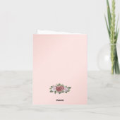 Blush Pink Gold Floral bedankje Bedankkaart (Achterkant)