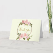 Blush Pink Gold Floral bedankje Bedankkaart (Voorkant)