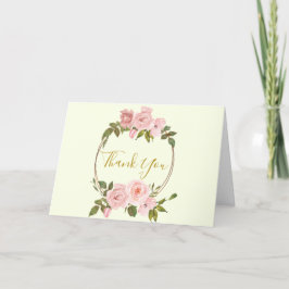 Blush Pink Gold Floral bedankje Bedankkaart