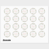 Blush Pink Gold Floral Boho Wedding Vrijgezellenfe Ronde Sticker (Vel)