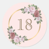 Blush Pink Gold Floral Custom Nummer Sticker (Voorkant)