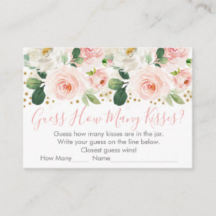 Blush Pink Gold Floral denk eens hoeveel schoeisel Informatiekaartje