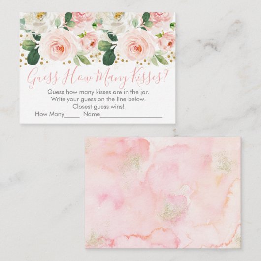 Blush Pink Gold Floral denk eens hoeveel schoeisel Informatiekaartje (Voorkant / Achterkant)