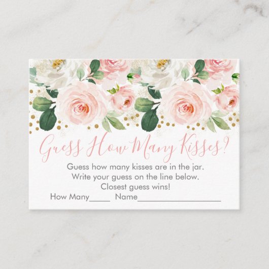 Blush Pink Gold Floral denk eens hoeveel schoeisel Informatiekaartje (Voorkant)