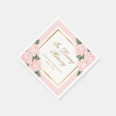 Blush Pink Gold Floral Funeral Memorial Servet (Hoek)