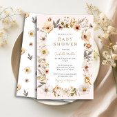 Blush Pink Gold Floral Girl Baby shower Invitation Kaart