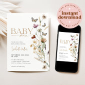 Blush Pink Gold Floral Girl Baby shower Invitation Kaart