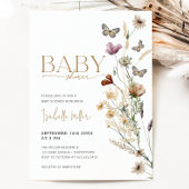 Blush Pink Gold Floral Girl Baby shower Invitation Kaart