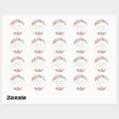 Blush Pink Gold Floral Greenery Baby shower Ronde Sticker (Vel)