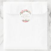 Blush Pink Gold Floral Greenery Baby shower Ronde Sticker (Tas)