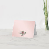 Blush Pink Gold Floral Hartelijk dank Bedankkaart (Achterkant)
