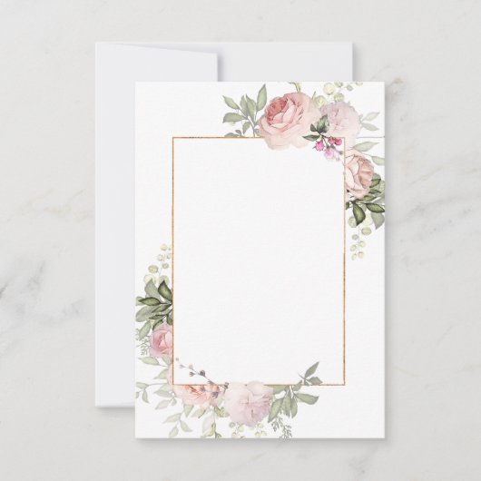 Blush Pink Gold Floral Lijst 3x5 Note Kaart (Voorkant)