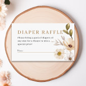Blush Pink Gold Floral Luier Raffle Baby shower Informatiekaartje