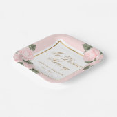 Blush Pink Gold Floral Memorial Funeral Papieren Bordje (Gebogen)