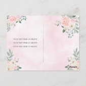 Blush Pink Gold Floral Princess Tiara Quinceañera Briefkaart (Achterkant)