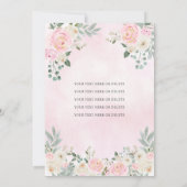 Blush Pink Gold Floral Princess Tiara Quinceañera Kaart (Achterkant)