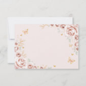Blush Pink Gold Floral Quinceanera Bedankkaart (Achterkant)