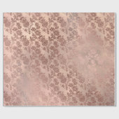 Blush Pink Gold Floral Skinny Burlap Linen Cadeaupapier (Vlak)