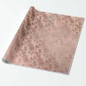 Blush Pink Gold Floral Skinny Burlap Linen Cadeaupapier (Uitgerold)