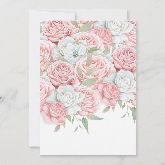 Blush Pink Gold Floral Sparkle Vrijgezellenfeest Kaart (Achterkant)