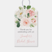Blush Pink & Gold Floral Vrijgezellenfeest Cadeaulabel (Voorkant)