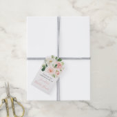 Blush Pink & Gold Floral Vrijgezellenfeest Cadeaulabel (Met Touw)