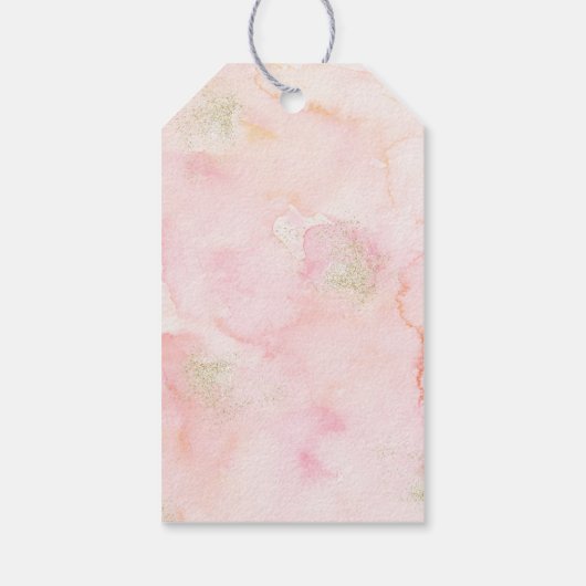 Blush Pink & Gold Floral Vrijgezellenfeest Cadeaulabel (Achterkant)