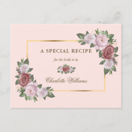 Blush Pink Gold Floral Vrijgezellenfeest Recipe Ka Briefkaart