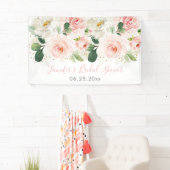 Blush Pink Gold Floral Vrijgezellenfeest Spandoek (Insitu)