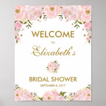 Blush Pink Gold Floral Vrijgezellenfeest Welkomstt